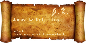 Janovitz Krisztina névjegykártya
